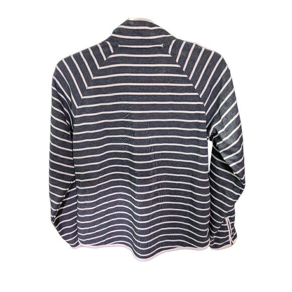 Orvis Sweatshirt Striped Button Long Sleeve Collared Blue/White Women's Medium - Picture 2 of 6